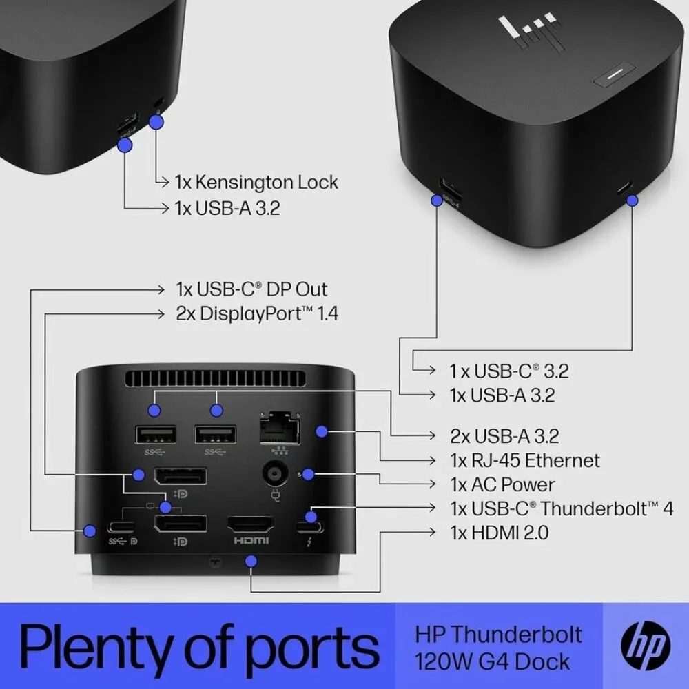New~ HP Thunderbolt 4 Dock 120W G4 13-in-1 USB C Docking Station